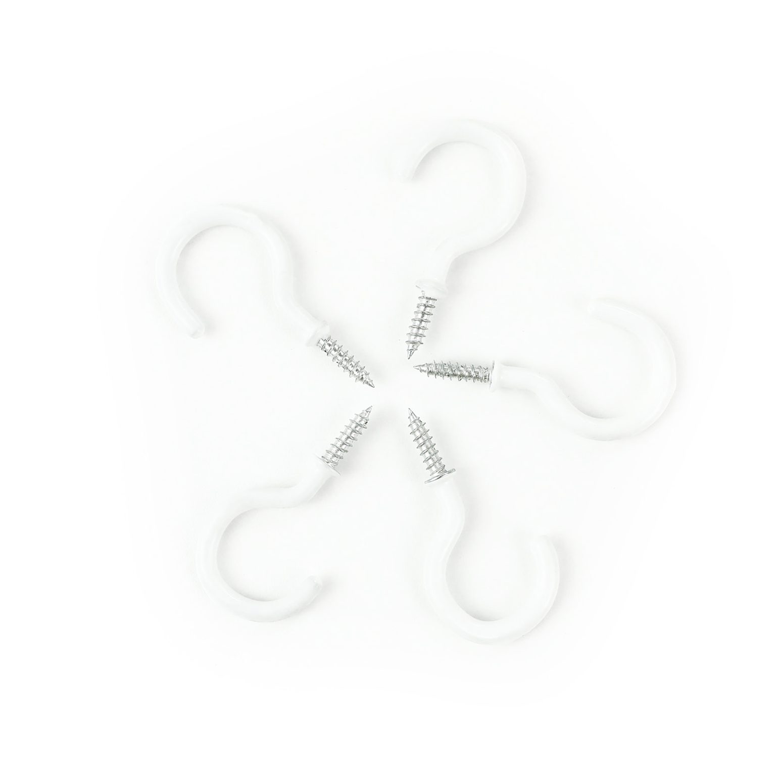 White Curtain Rod Cup Hooks 5 Pack Smart Home Products